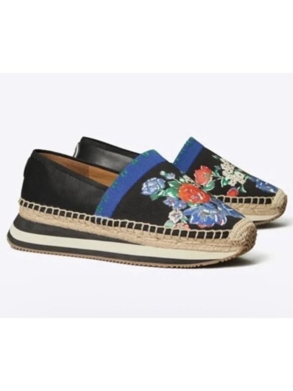 Tory Burch Daisy Flower Floral Slip On Espadrille Knit Sneaker Shoes Women’s 8 M